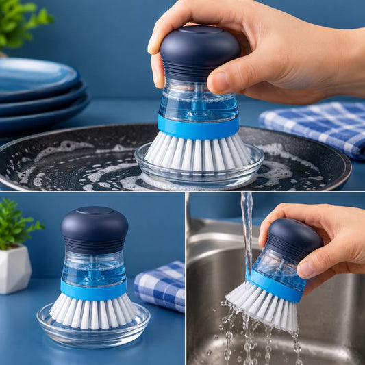 Palm Scrub Brush & Kitchen Sink Cleaning Set